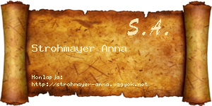 Strohmayer Anna névjegykártya
